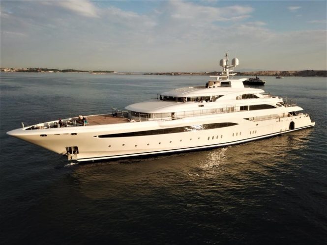 Mega Yacht O’Ptasia on sea trials