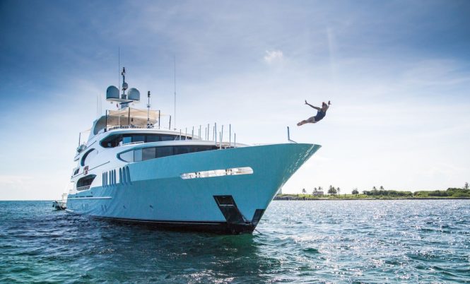 50m Trinity motor yacht AMARULA SUN available for discounted charter rates in the Bahamas