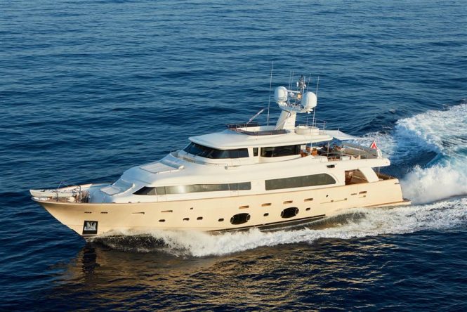 Enjoy 8 days for the price of 7 with 33m charter yacht DEVA in the Balearics