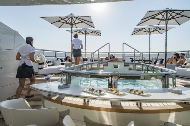 Amazing sunbathing and socialising area around the large Jacuzzi