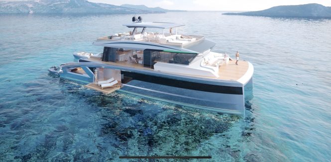 Lazzara Ombres announces new Oasis 80 hybrid catamaran support vessel concept