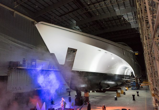 84m Superyacht White Rabbit Golf Launched at Echo Yachts