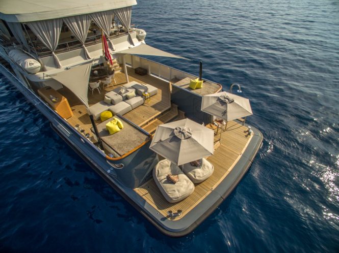 Fantastic swim platform and aft deck
