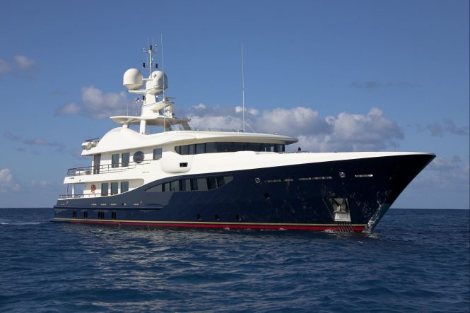 52m AMELS motor yacht DENIKI open for Christmas and New Year charters in Antigua, Caribbean