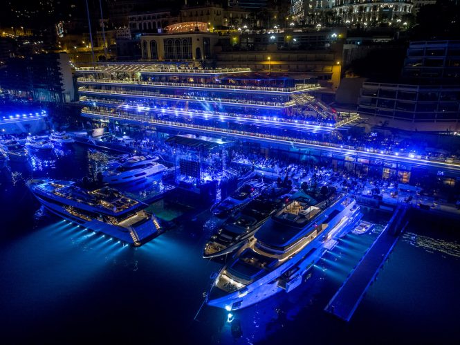 Yacht Club de Monaco private Ferretti preview event hosting Sting in concert