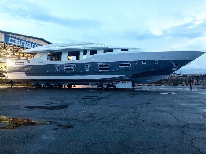 Construction update on superyacht Canados 120 Caesar