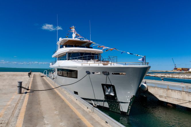 Cantiere delle Marche launch MIMI LA SARDINE – Nauta Air 110 superyacht
