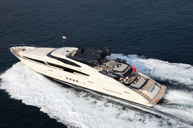 Striking 45m Yacht VANTAGE ready for crewed Thanksgiving charter in the Bahamas