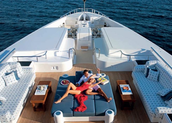 Relaxing at the bow