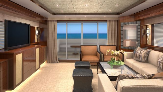 Saloon with TV - Rendering by Karen Lynn Interior Design