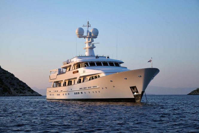 45m ANCALLIA offering reduced rates for Greece yacht charter vacations