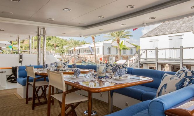 Aft deck offering al fresco dining opportunity