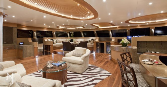 Saloon aboard catamaran yacht HEMISPHERE