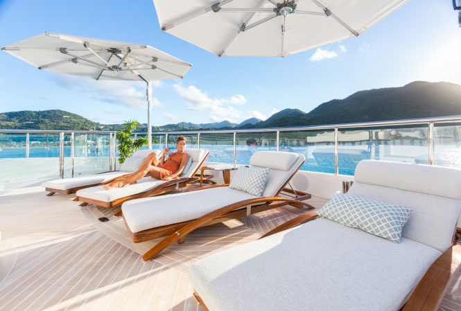 Aft deck sunbathing area