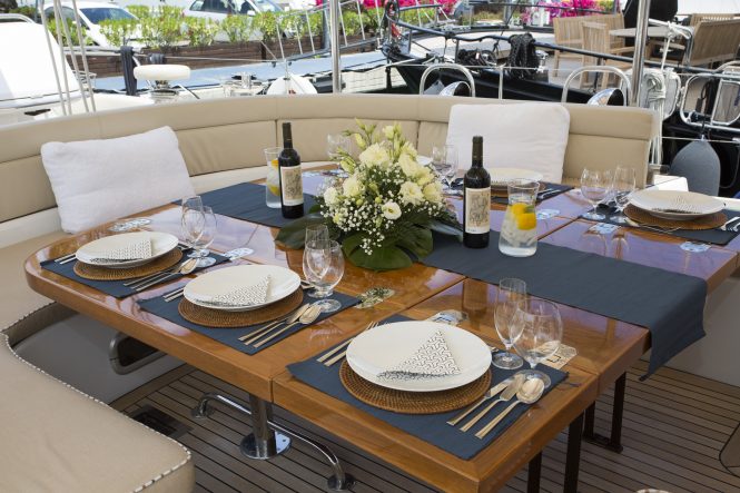 Alfresco dining experience on board