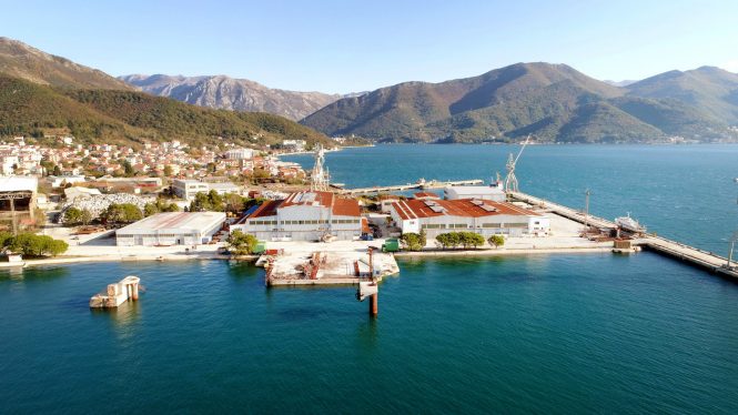 Bijela shipyard in Boka Bay in Montenegro