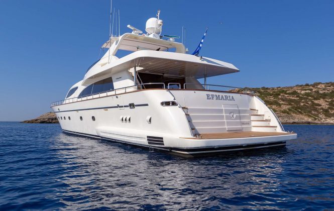 26m EFMARIA yacht offering 8 days for the price of 7 in Greece