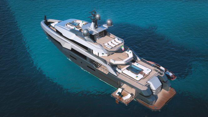 aerial view of the yacht ‘K47 TAXILA’