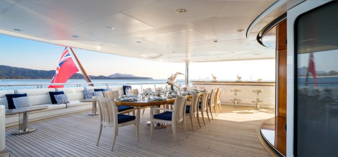Huge deck spaces offering seating areas, sunbathing possibilities and al fresco dining