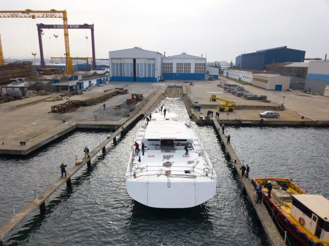 Perini Navi sailing yacht E-Volution under construction