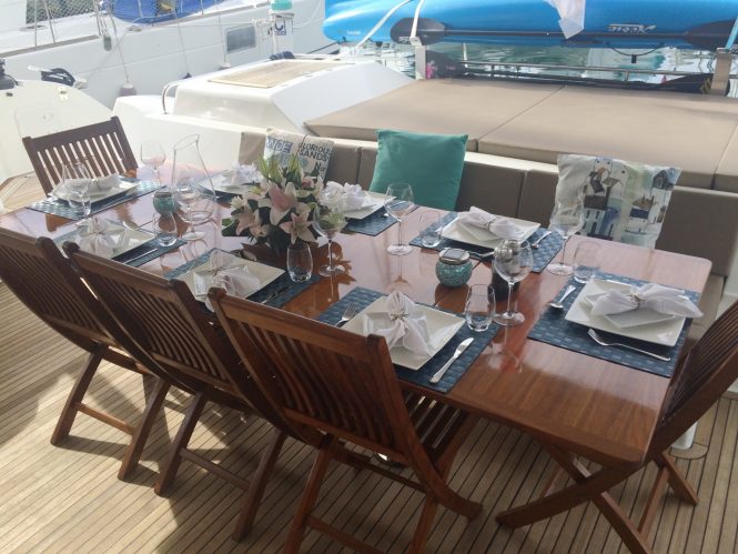 Alfresco dining set up