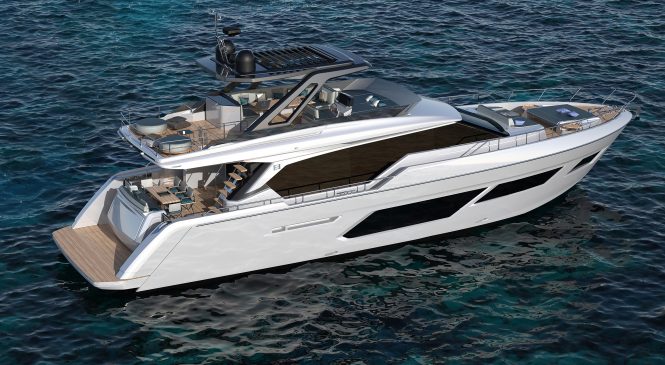 The first Ferretti Yachts 720 luxury yacht prepares for summer debut