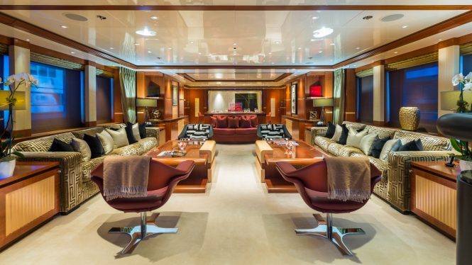 Lush saloon with large seating areas