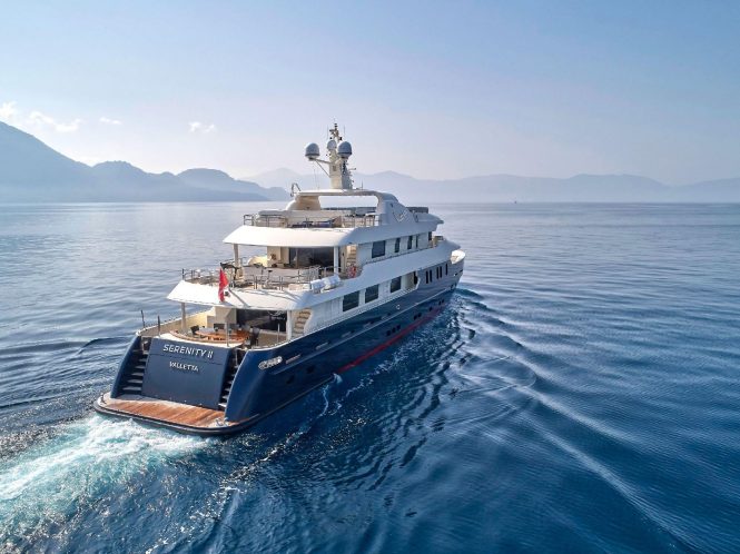 40m superyacht SERENITY offering charter discount in the Eastern Mediterranean