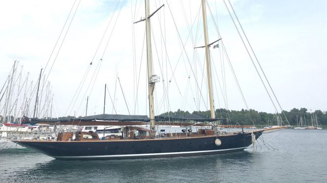 Classic 1913 sailing yacht Vagrant nearing launch following refit