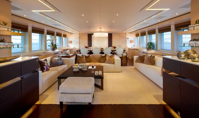Spacious and elegant dining and saloon