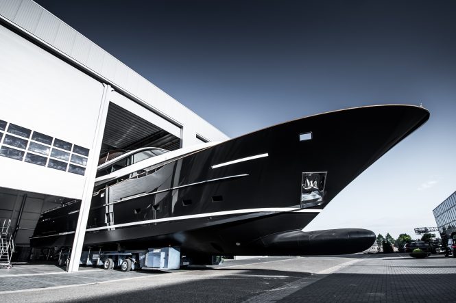 32m Raised Pilot House motor yacht Jangada 2 launched at Van Der valk