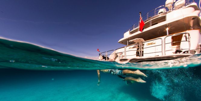 Enjoying the superyacht lifestyle by the sea
