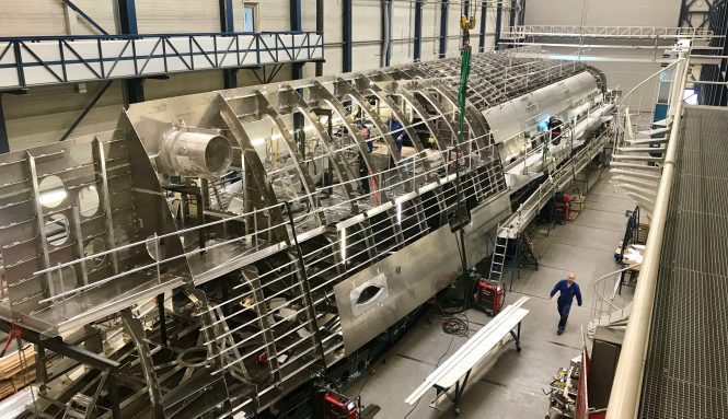 Construction update on Royal Huisman motor yacht Project Phi