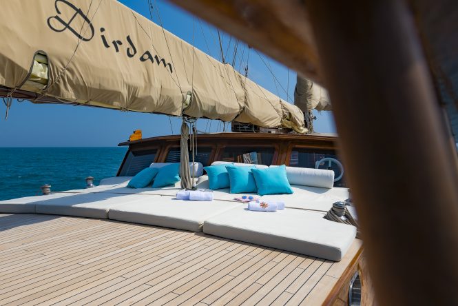 Sunbathing on deck
