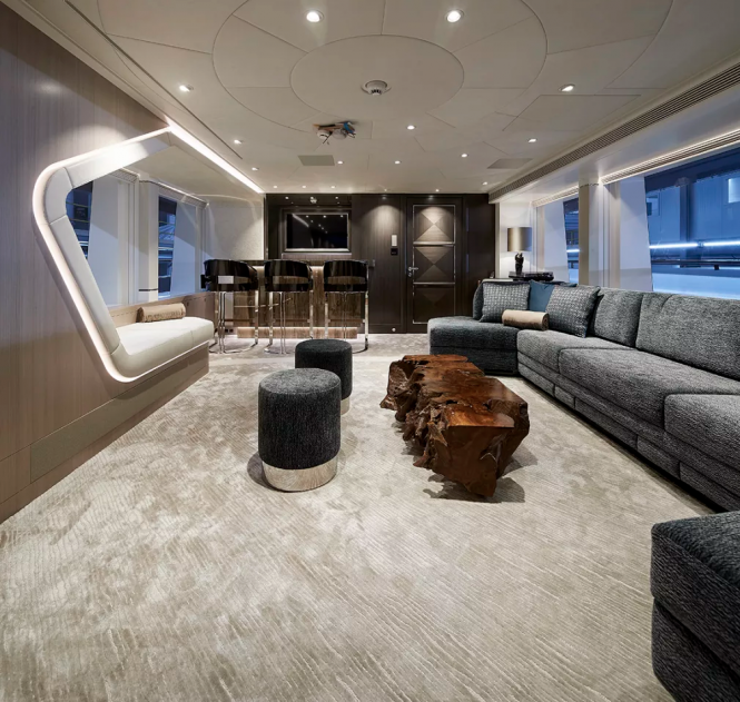 Beautiful saloon offering comfortable seating and bar