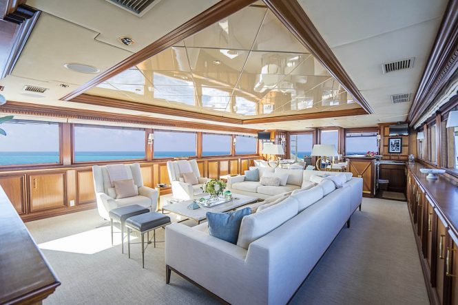 Beautifully refurbished main saloon with elegant decor