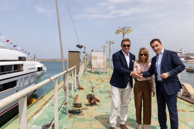 Launch ceremony of motor yacht ATOMIC at VSY shipyard