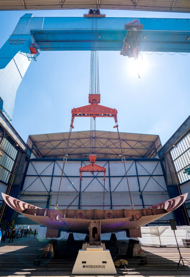 Keel laying ceremony of Nobiskrug 62m yacht Project 794
