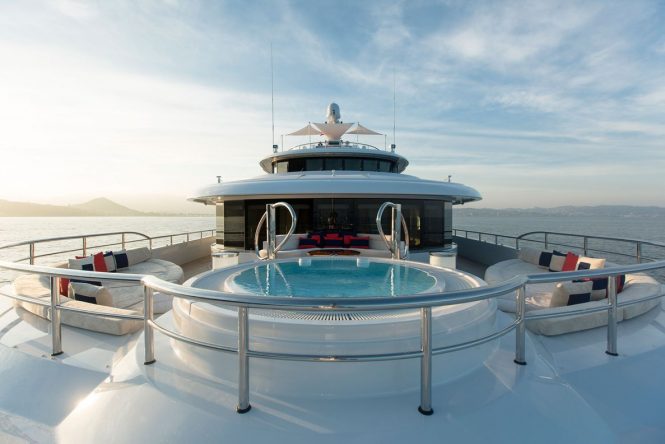 Upper deck forward - Jacuzzi with sun pads