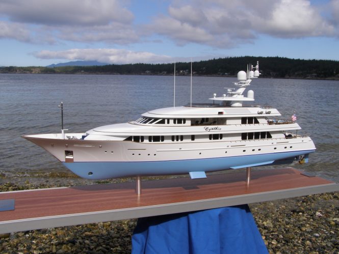160 scale model of charter yacht Cynthia by Brian Klassen Models
