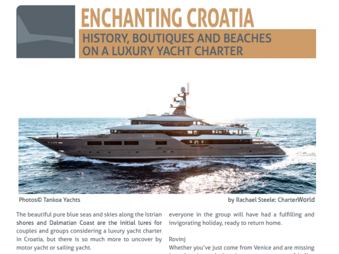 Enchanting Croatia charters in the Family Office Magazine