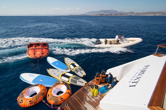 Great selection of water toys at guests' disposal during the vacation