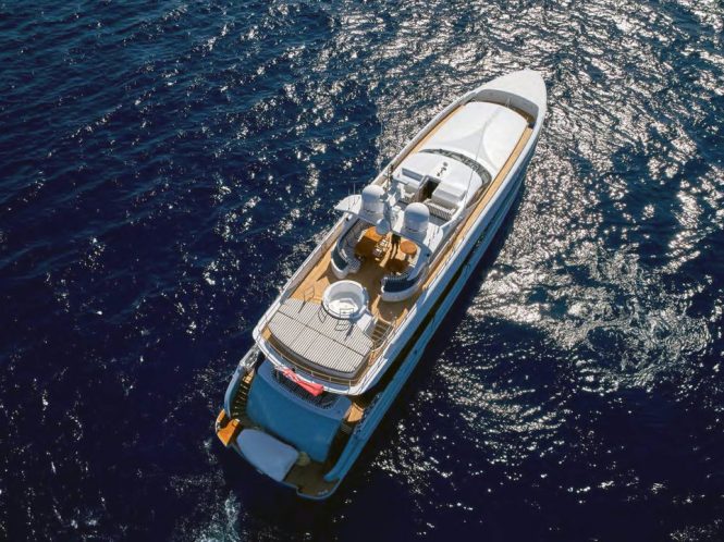 aerial view of the yacht