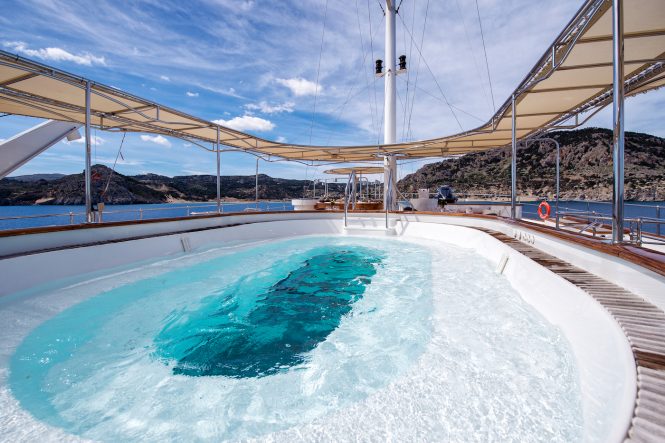 A fantastic swimming pool on board