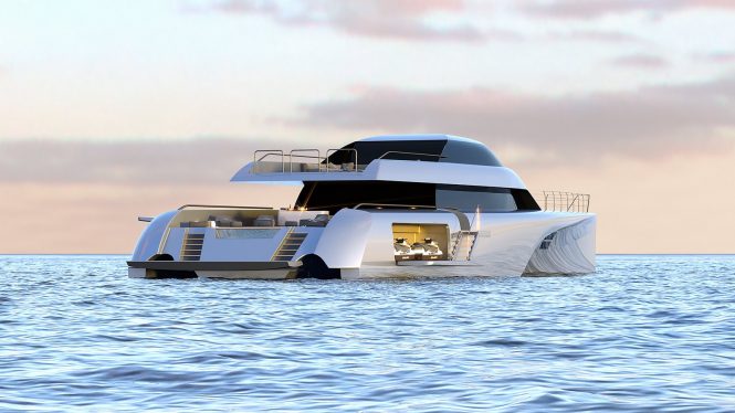 The new 46-metre trimaran concept from Mani Frers