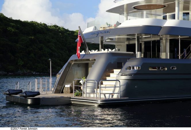 Beach club swim platform