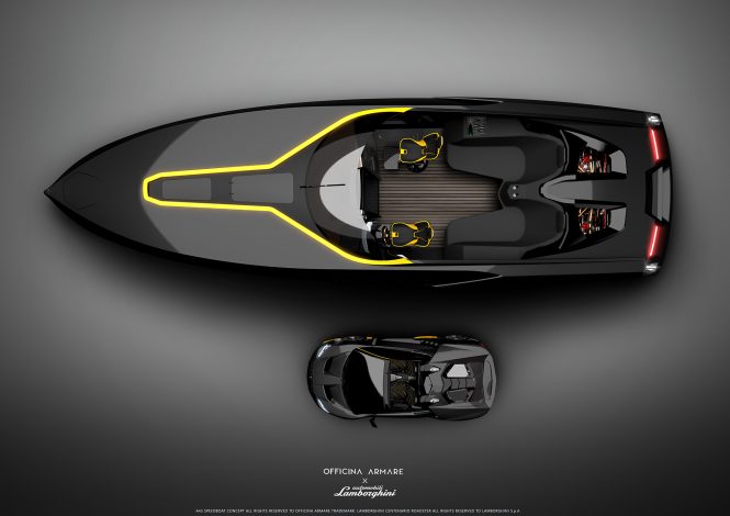 Lamborghini-inspired luxury day cruiser A43 from Officina Armare Design