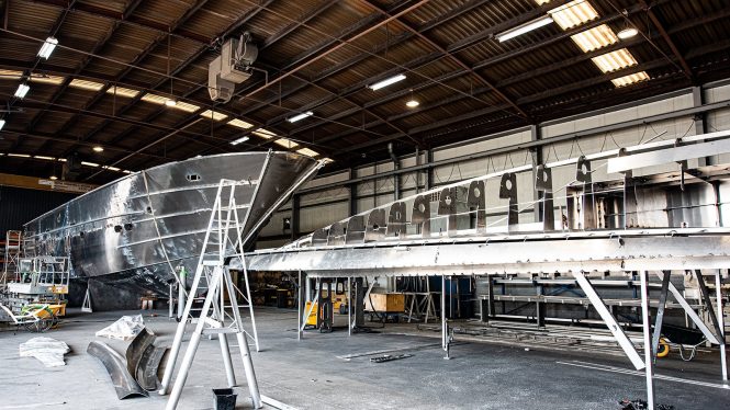 The next 26m Raised Pilothouse motor yacht under construction at Van der Valk