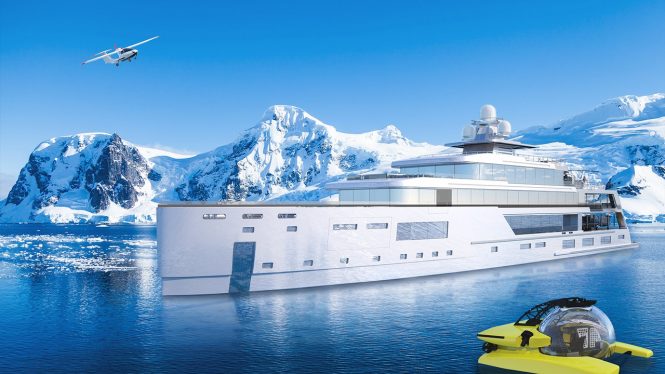The new 80-metre hybrid expedition yacht from Gill Schmid Design