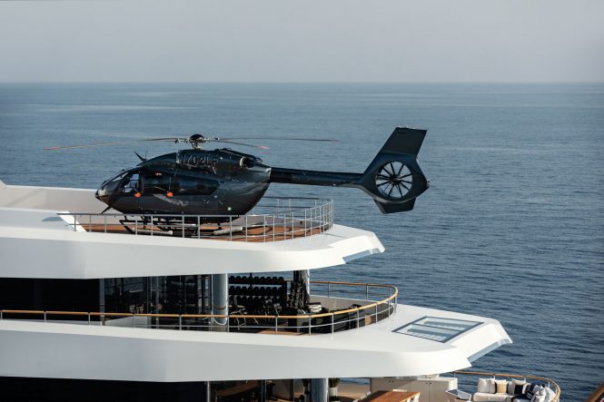 Detail of the helideck - Photo © Feadship